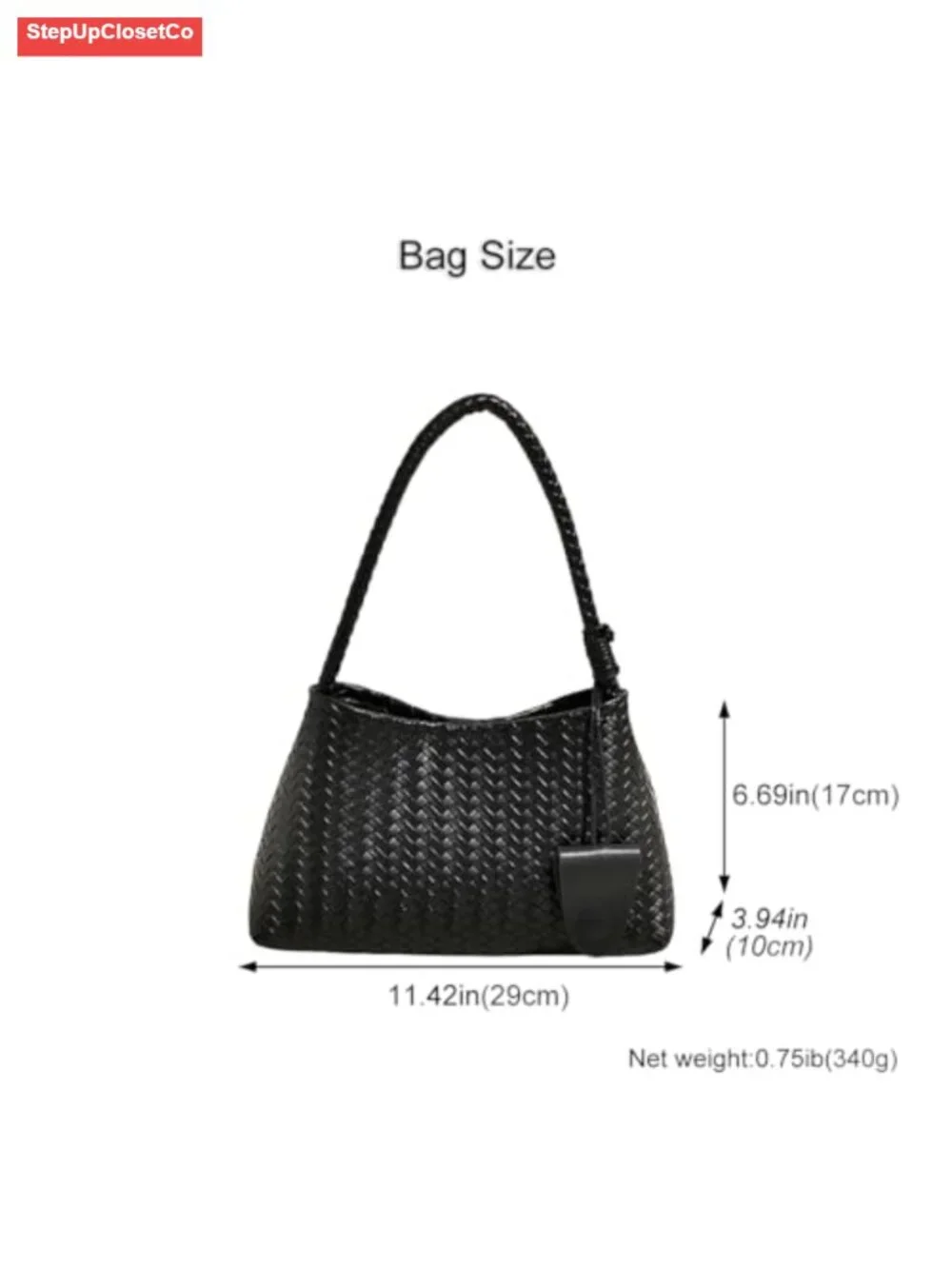 Woven Hobo Bag for Women Faux Leather Shoulder Bag Trendy Underarm Purse